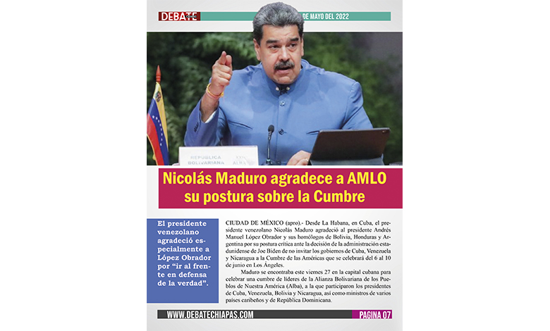 Nicolás Maduro agradece a AMLO su postura sobre la Cumbre