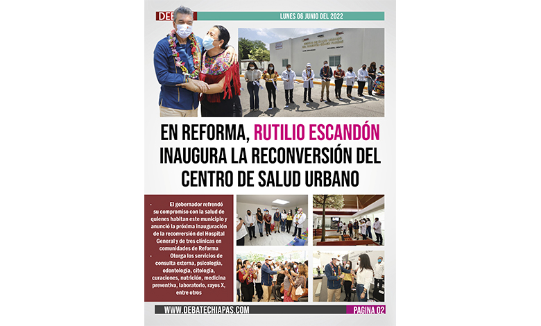  En Reforma, Rutilio Escandón inaugura la reconversión del Centro de Salud Urbano