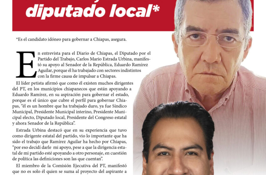  *Líderes del PT apoyan a Eduardo Ramírez, afirma diputado local*