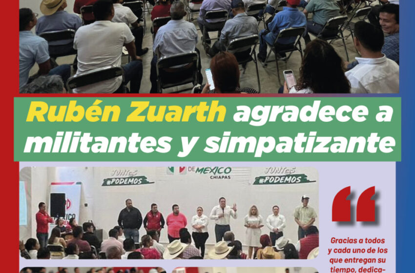  Rubén Zuarth agradece a militantes y simpatizante