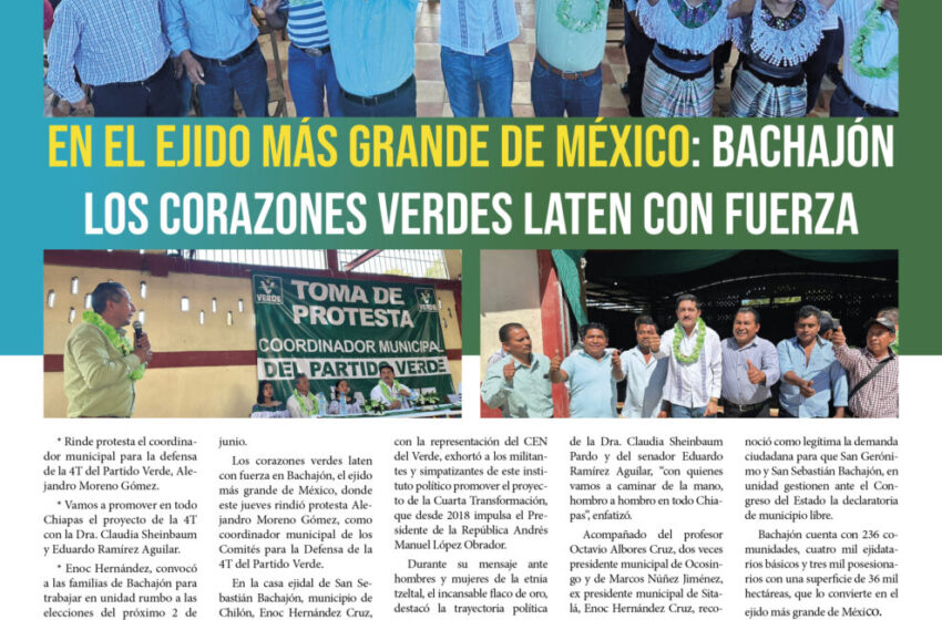  En el ejido más grande de México: Bachajón los corazones verdes laten con fuerza