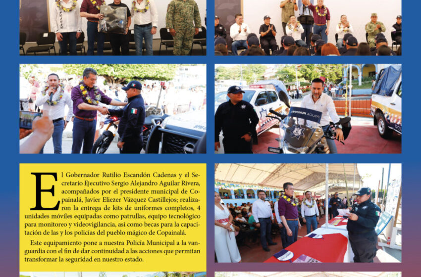  Sergio Alejandro y Rutilio Escandón dignifican la policía municipal de Copainalá 