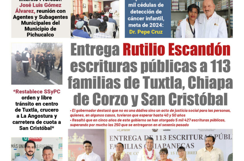  Edición digital del Periódico Debate Chiapas viernes 16 de febrero del 2024
