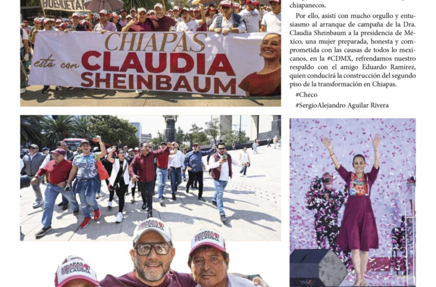  Sergio Aguilar presente en el inicio de campaña de Claudia Sheinbaum a la presidencia de México