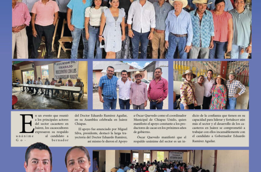  Sector cacaotero respalda al coordinador Municipal de Chiapas Unido en Juárez