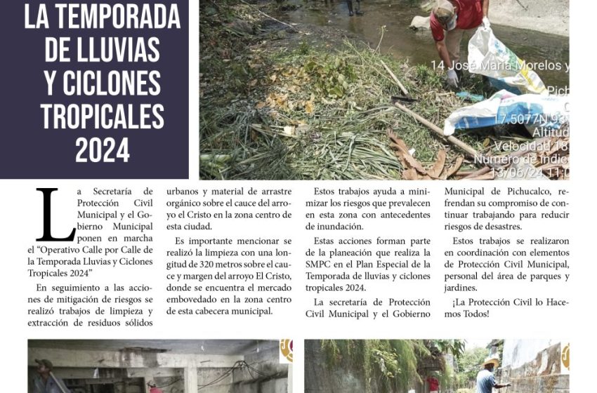  En Pichucalco la SMPC realiza el Plan Especial de la Temporada de lluvias y ciclones tropicales 2024