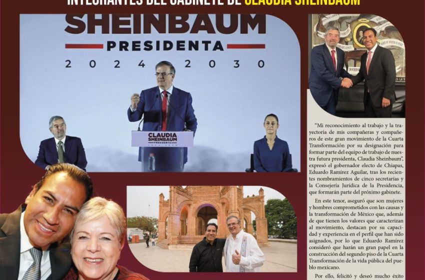  Eduardo Ramírez reconoce destacada trayectoria de los recién nombrados integrantes del gabinete de Claudia Sheinbaum